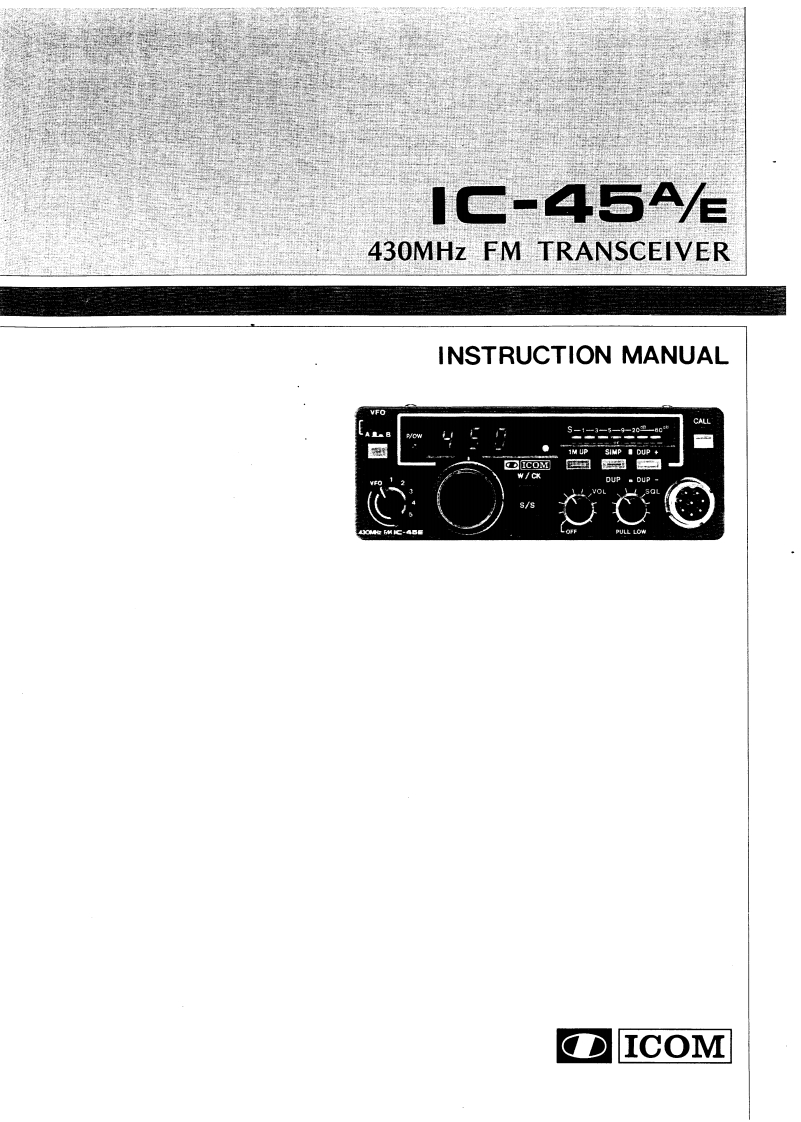 艾可慕Icom_IC-45A-E-(Manual操作说明书手册)