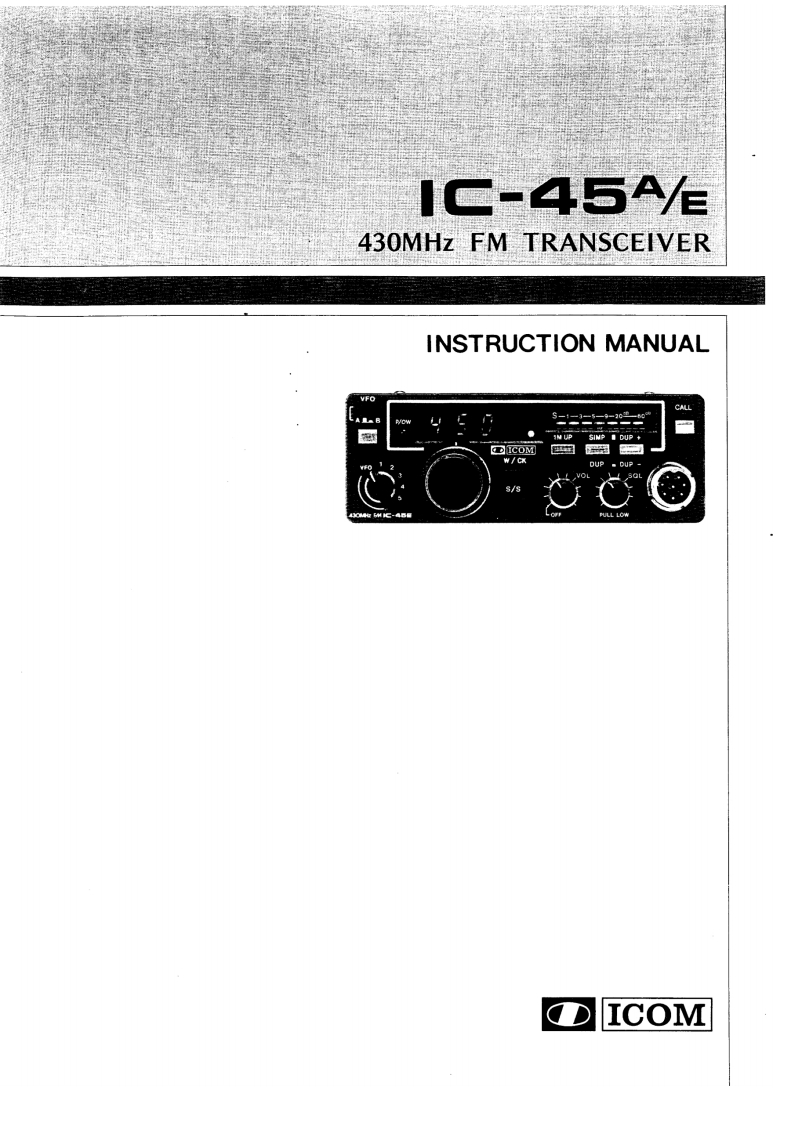 艾可慕Icom_IC-45A-E-(Manual操作说明书手册)20260331中文版-找手册网