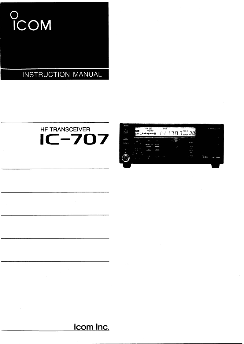 艾可慕Icom_IC-707-(Manual操作说明书手册)