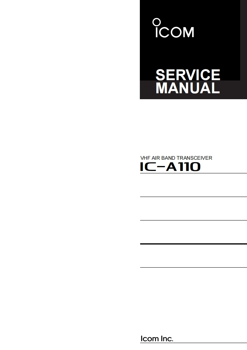 艾可慕Icom_IC-A110-(Service-Manual维修手册含电器原理图)