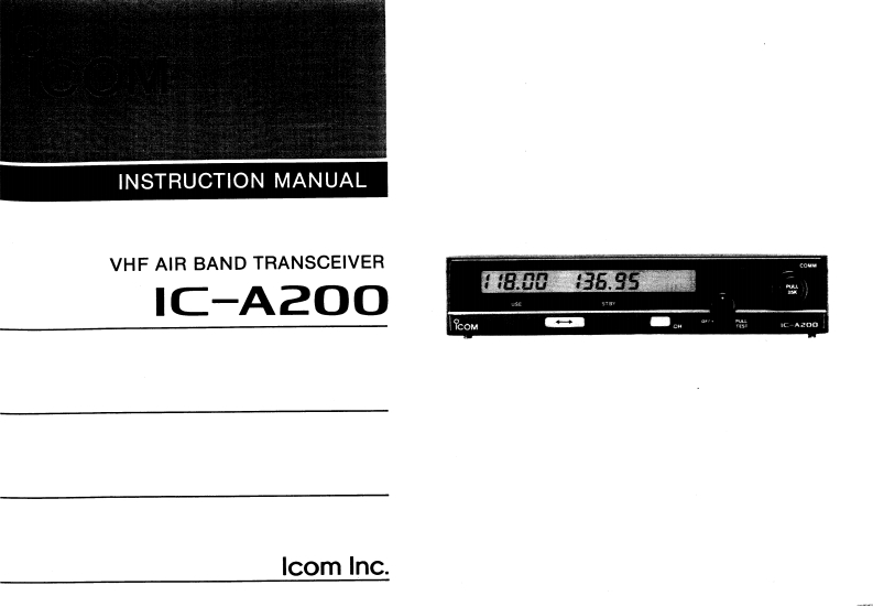 艾可慕Icom_IC-A200-(Instruction-Manual操作说明书手册)