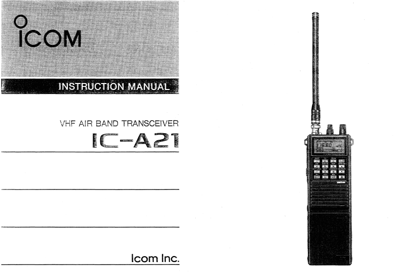 艾可慕Icom_IC-A21-(Instruction-Manual操作说明书手册)