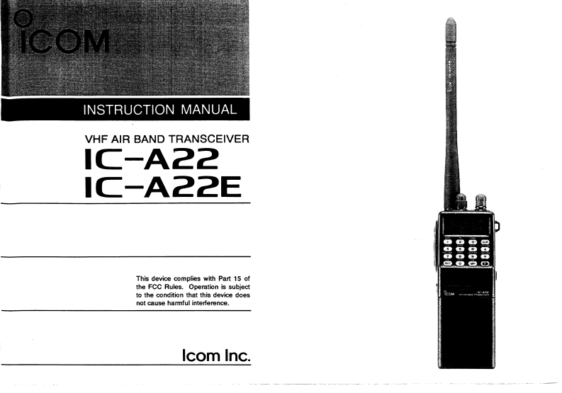 艾可慕Icom_IC-A22---IC-A22E-(Instruction-Manual操作说明书手册)