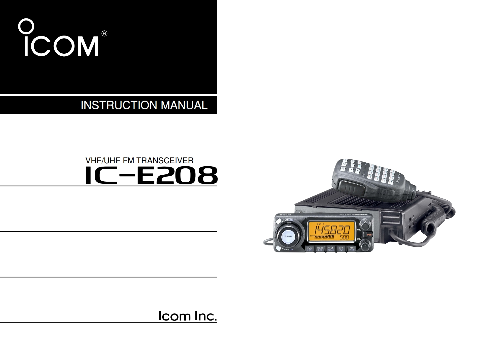 艾可慕Icom_IC-E208-(Manual操作说明书手册)