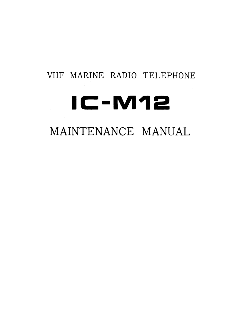 艾可慕Icom_IC-M12_(Service_Manual维修手册含电器原理图)