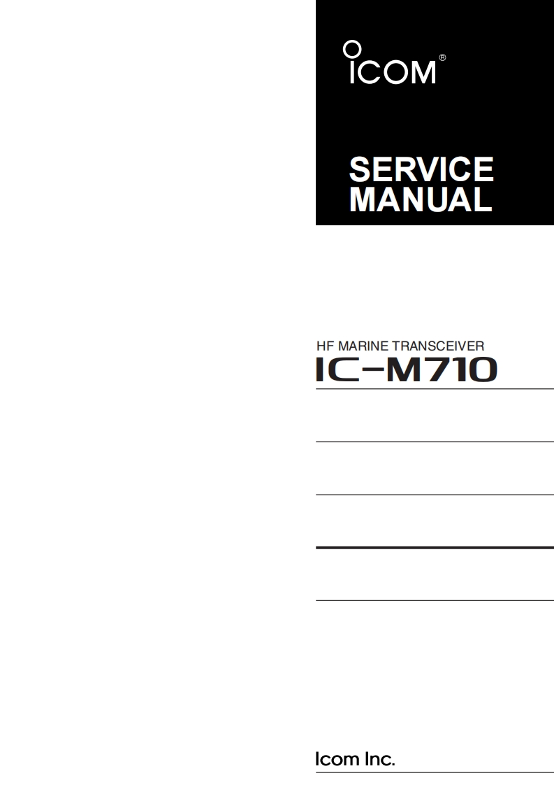 艾可慕Icom_IC-M710_(Service_Manual维修手册含电器原理图)