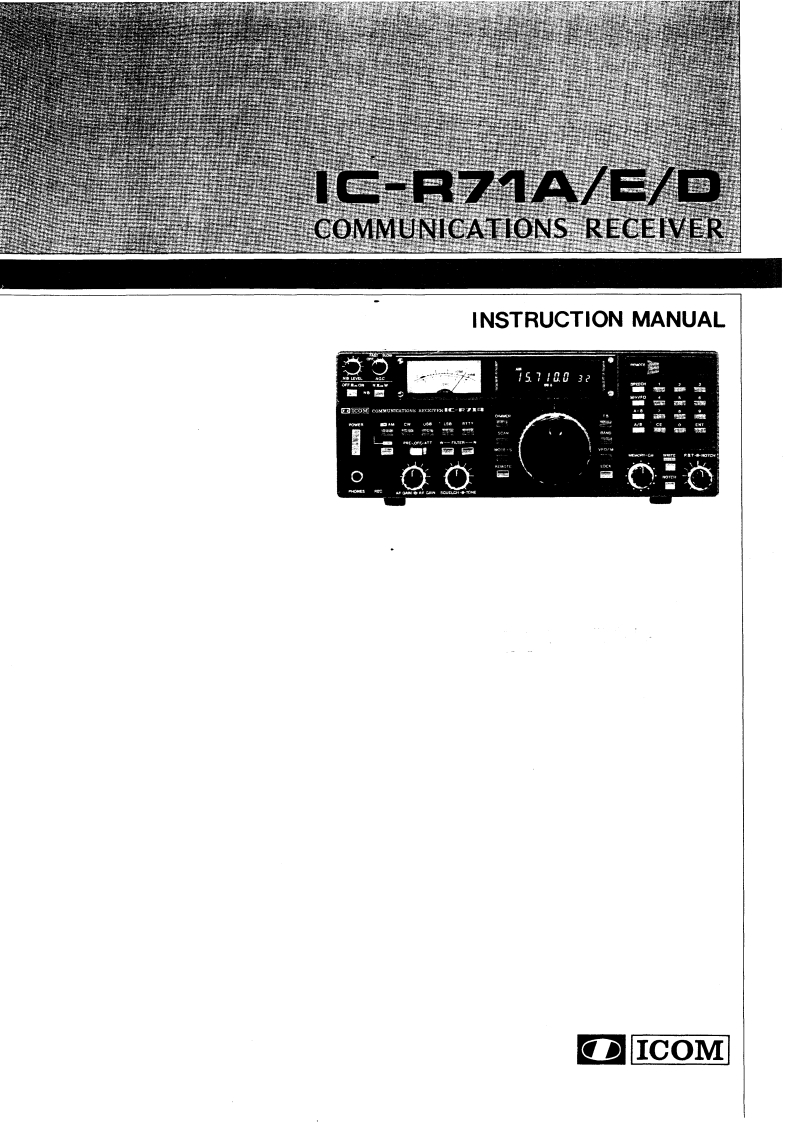 艾可慕Icom_IC-R71A-E-D(Manual操作说明书手册)