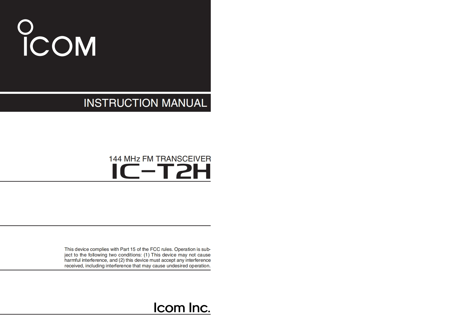 艾可慕Icom_IC-T2H(InstructionManual操作说明书手册)-找手册网