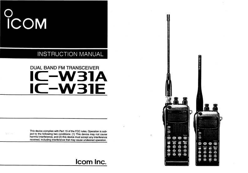 艾可慕Icom_IC-W31A-IC-W31E(Manual操作说明书手册)-找手册网