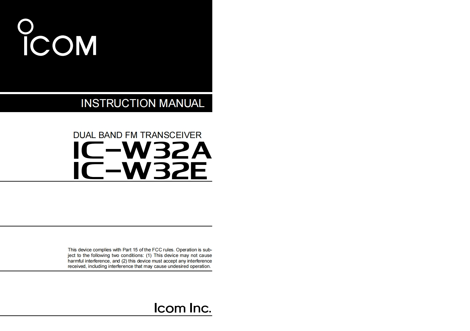 艾可慕Icom_IC-W32A-IC-W32E(Manual操作说明书手册)-找手册网