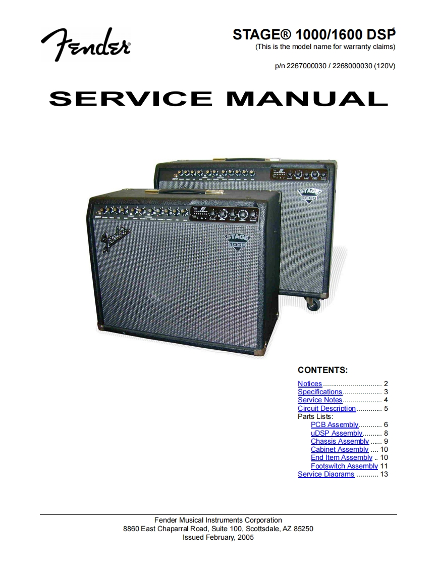 芬达Fender-Stage1000-pwr-sm维修手册电路图-找手册网