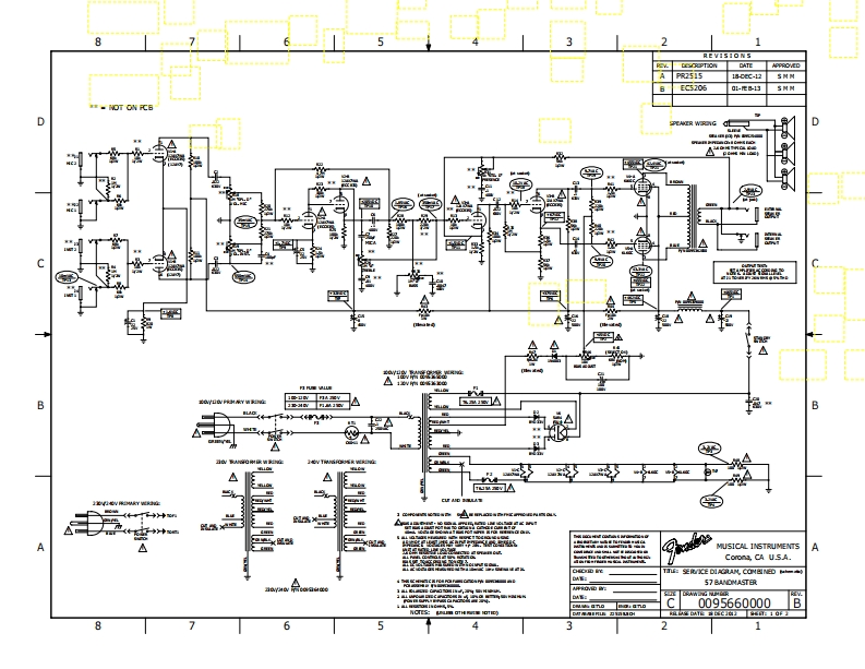 芬达Fender_57_bandmaster_reissue维修手册含电器原理图
