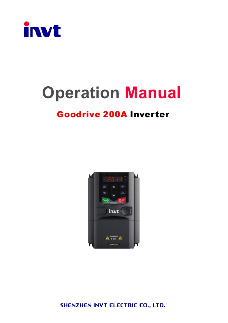 英威腾GD200A-安装操作说明书手册-English