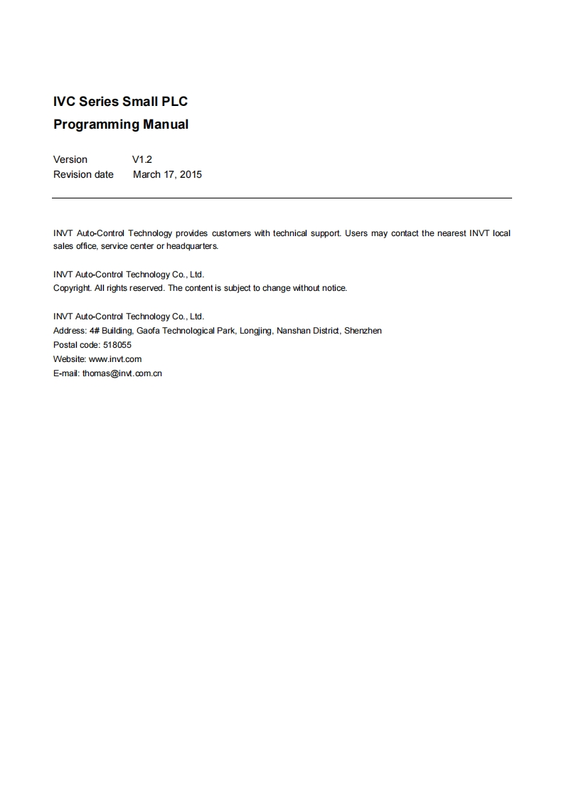 英威腾Programming_安装操作说明书手册_of_IVC_series_small_PLC_V1_2