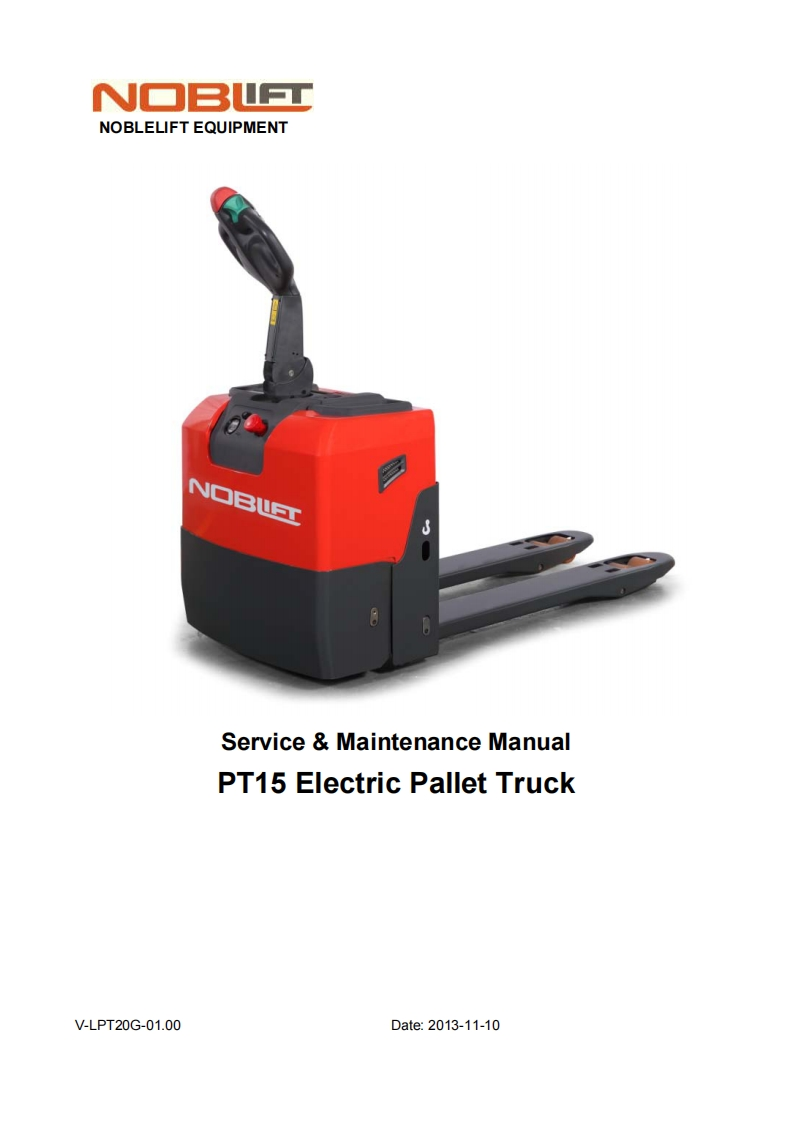 诺力PT15-Service-电动液压叉车维修说明书手册