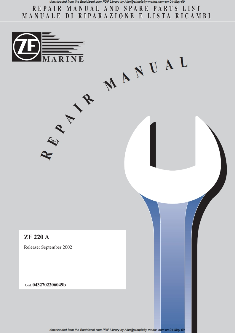 采埃孚RepairManualZF220A变速箱维修手册