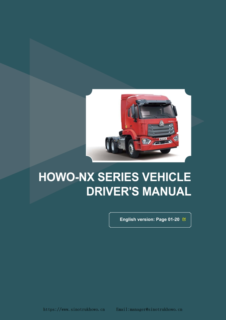 重汽HOWO-NX-SERIES-VEHICLE-DRIVER‘S-MANUAL-IN-ENGLISH-找手册网