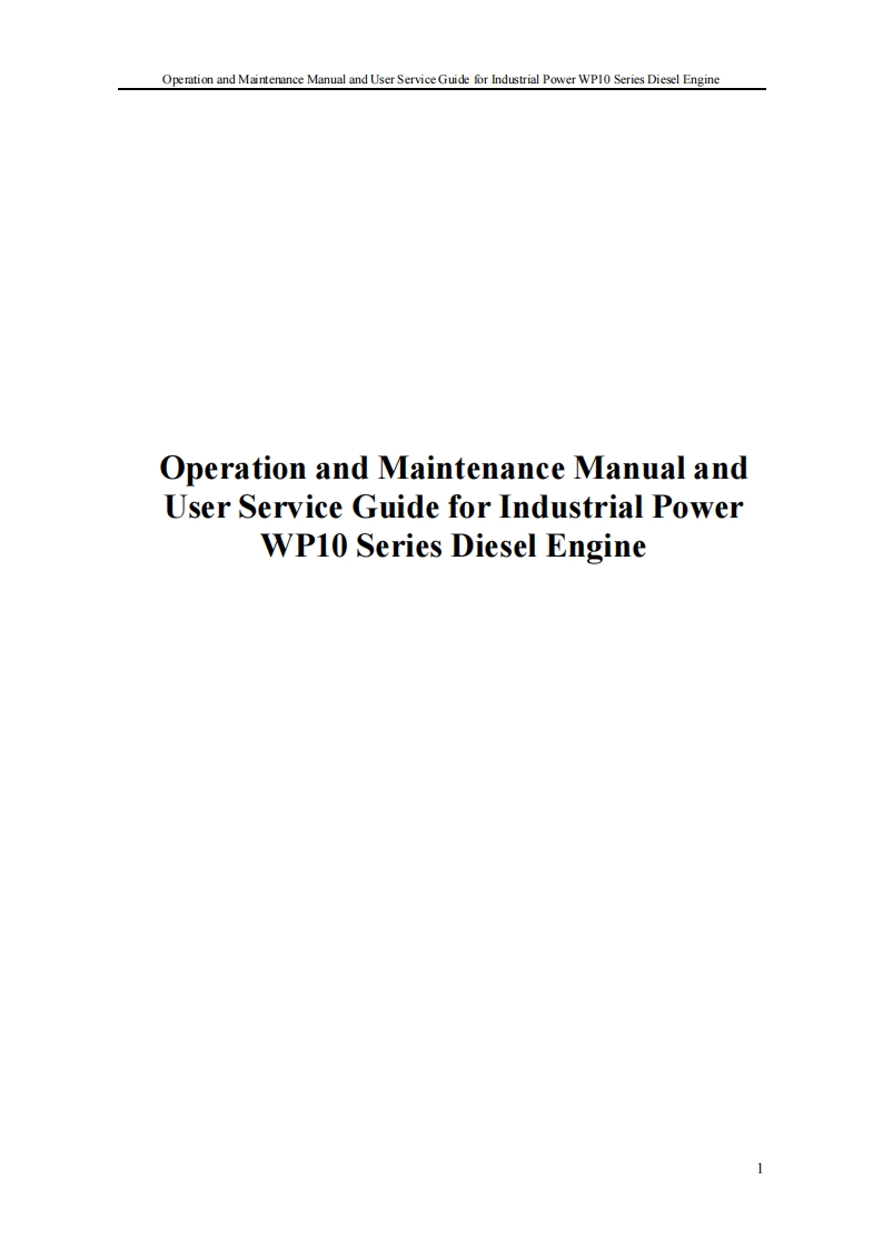 重汽Operation-and-Maintenance-Manual-of-WEICHAI-WP13D-Series-Diesel-Engines