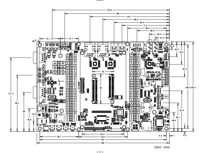野火_EBF6ULL-B1-Pro-底板_机械尺寸