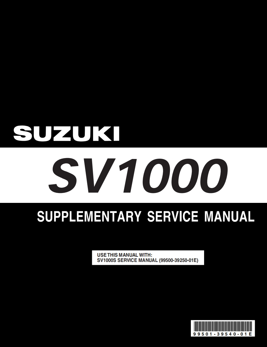 铃木摩托车Suzuki_sv1000_2003_ServiceManualSupplimentary维修手册含电器液压原理图-找手册网