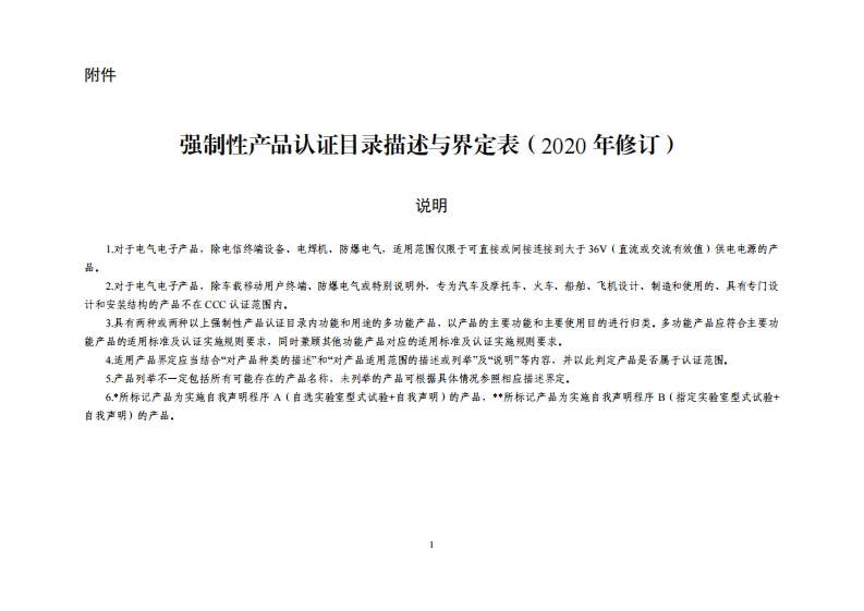 防爆3C认证目录清单
