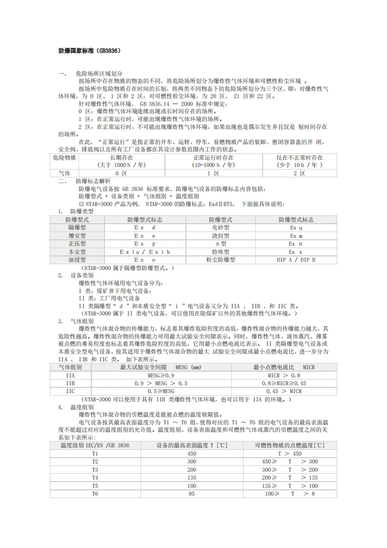 防爆国家标准GB3836