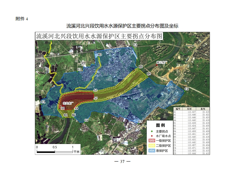 附件04：流溪河北兴段饮用水水源保护区主要拐点分布图及坐标现行国家强制性标准规范