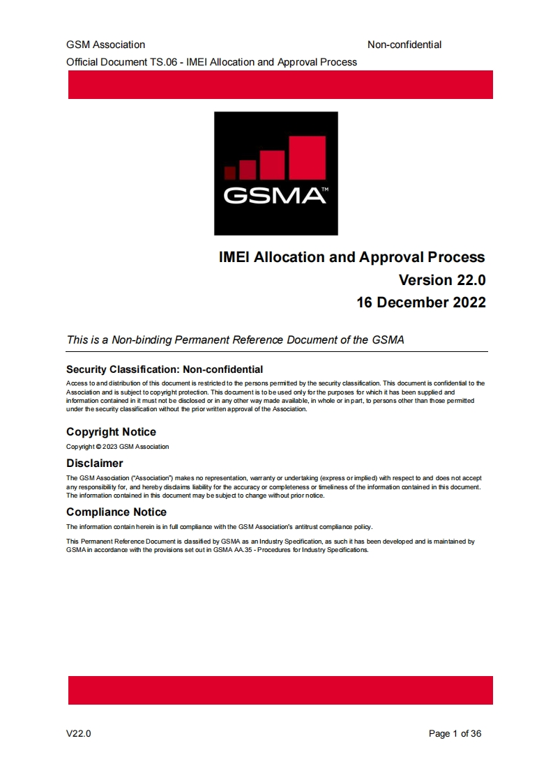 附件1：GSMA-TS.06-IMEI分配和批准流程参考文件-v22