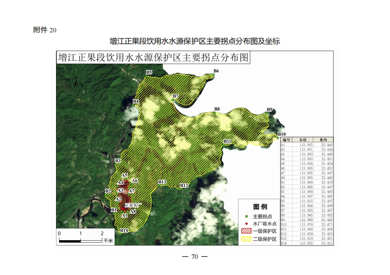 附件20：增江正果段饮用水水源保护区主要拐点分布图及坐标现行国家强制性标准规范
