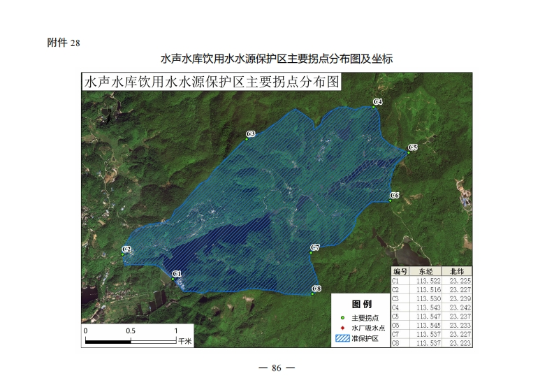 附件28：水声水库饮用水水源保护区主要拐点分布图及坐标现行国家强制性标准规范