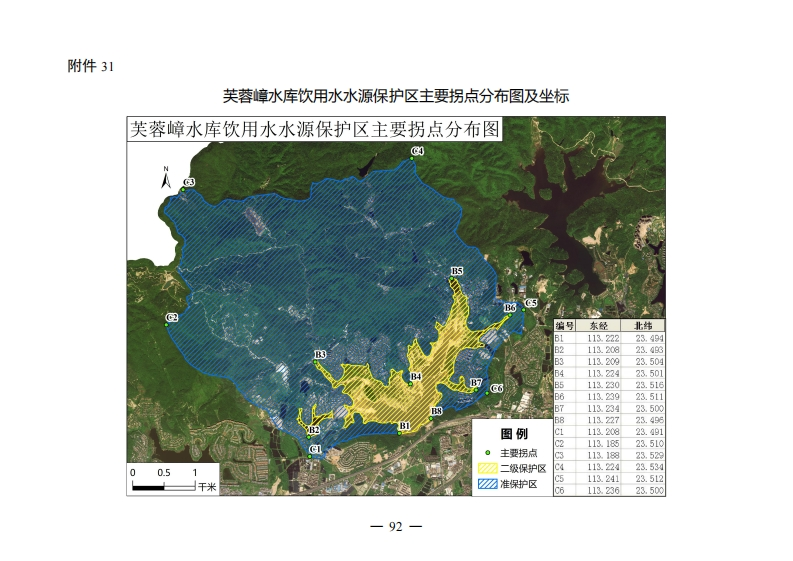附件31：芙蓉嶂水库饮用水水源保护区主要拐点分布图及坐标现行国家强制性标准规范