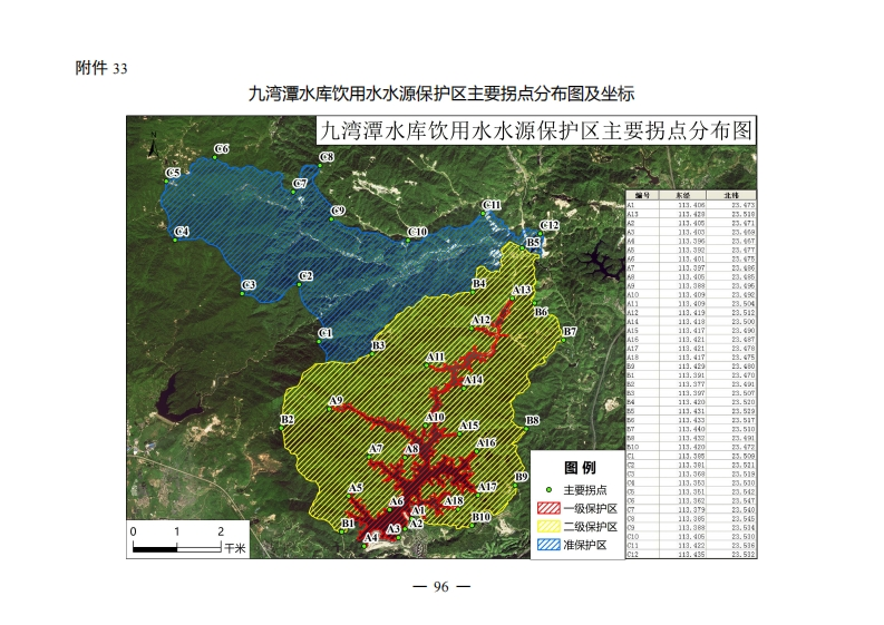 附件33：九湾潭水库饮用水水源保护区主要拐点分布图及坐标现行国家强制性标准规范