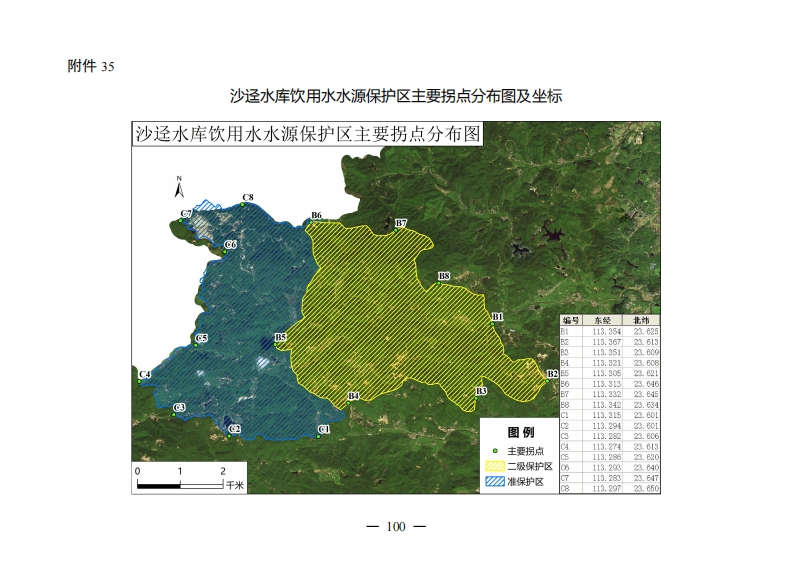 附件35：沙迳水库饮用水水源保护区主要拐点分布图及坐标现行国家强制性标准规范