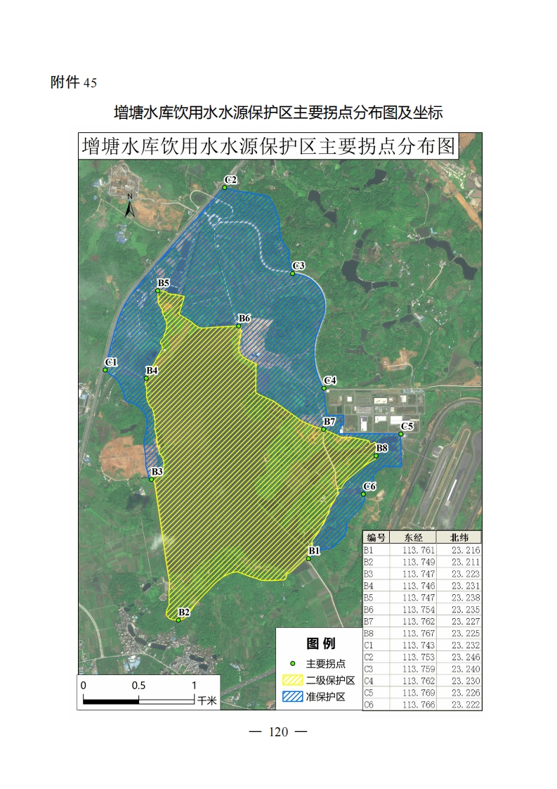 附件45：增塘水库饮用水水源保护区主要拐点分布图及坐标现行国家强制性标准规范