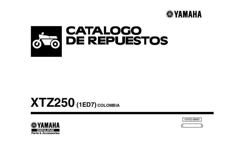 雅马哈XTZ250-1ED7_2016摩托车维修零部件说明书手册