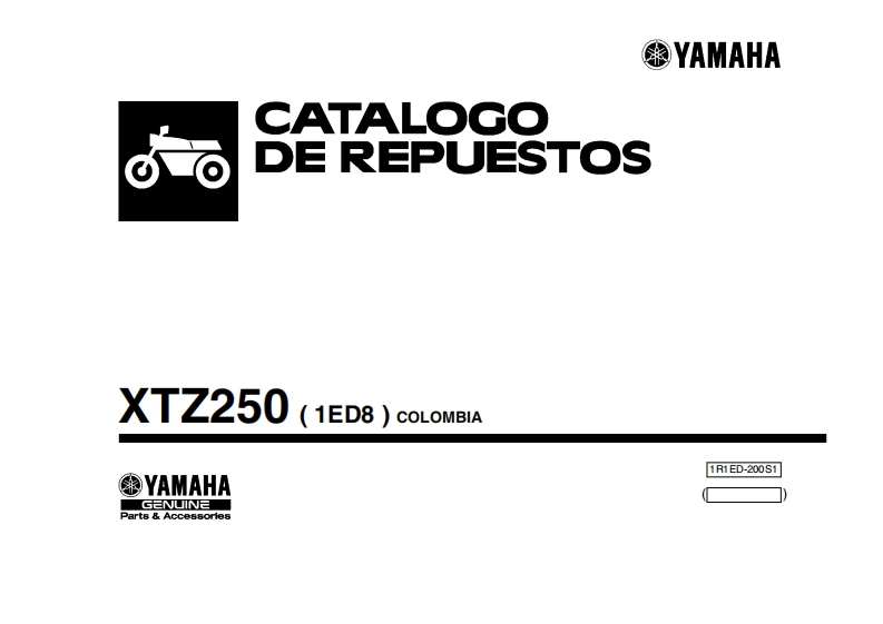 雅马哈XTZ250-1ED8_2017摩托车维修零部件说明书手册