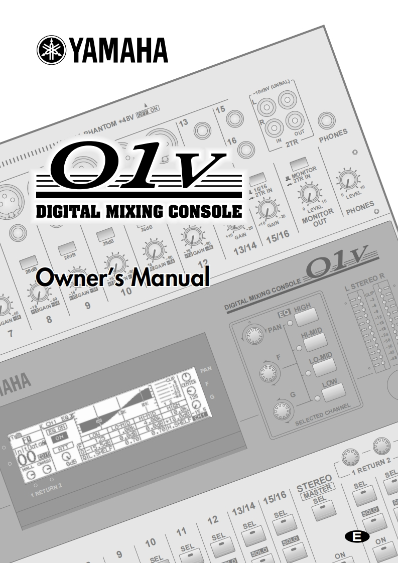 雅马哈Yamaha-01VE-Owners-Manual操作说明书手册