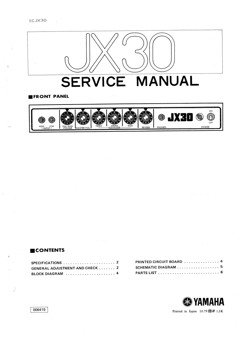 雅马哈Yamaha-JX30-Service-Manual维修服务手册说明书含电器原理图-找手册网