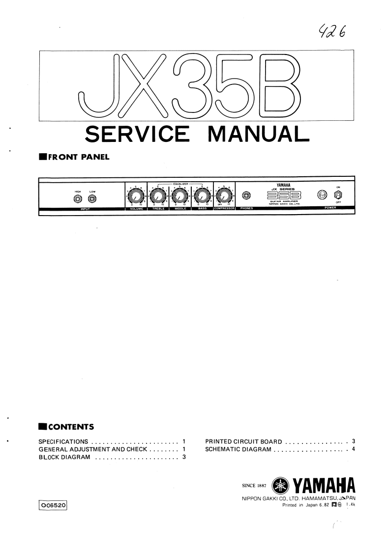 雅马哈Yamaha-JX35B-Service-Manual维修服务手册说明书含电器原理图