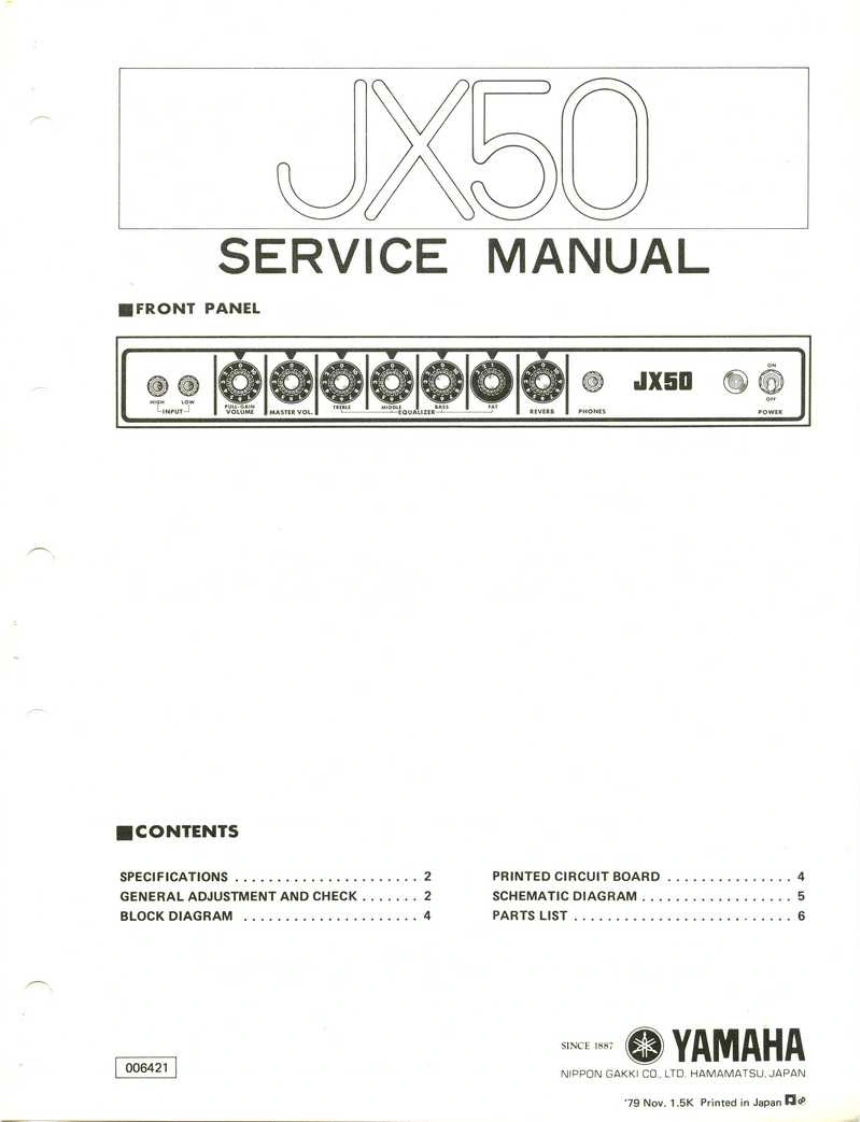 雅马哈Yamaha-JX50-Service-Manual维修服务手册说明书含电器原理图-找手册网