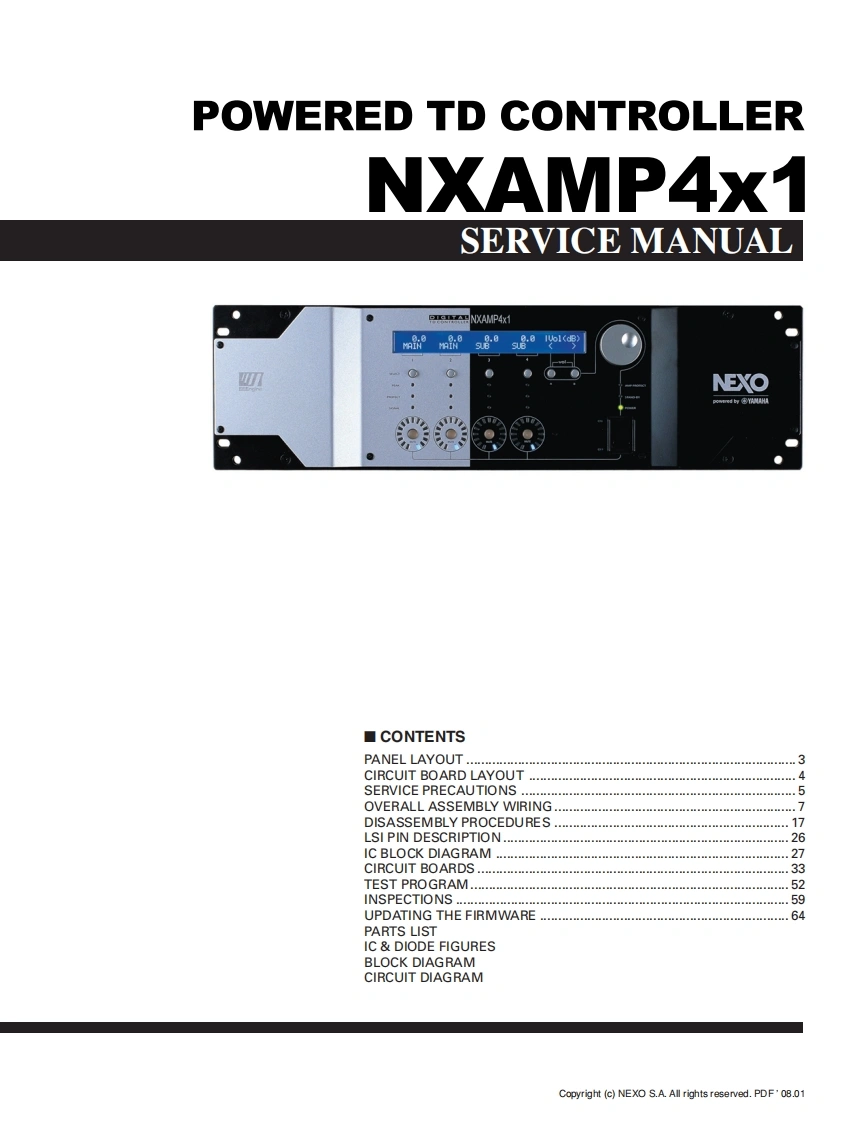 雅马哈Yamaha-NXAMP-4x1-Power-Amp-Service-Manual维修服务手册说明书含电器原理图