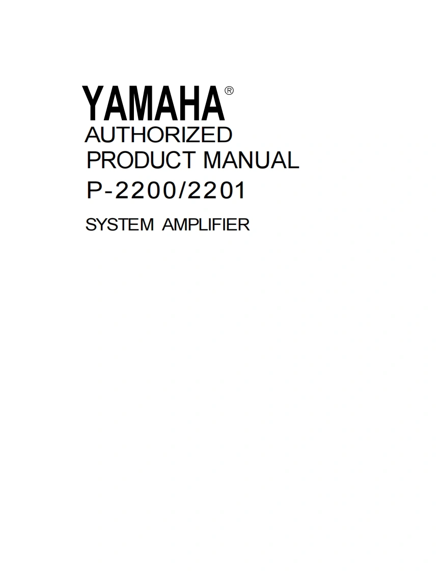 雅马哈Yamaha-P2200--2201-Power-Amp-Owners-Manual操作说明书手册-找手册网