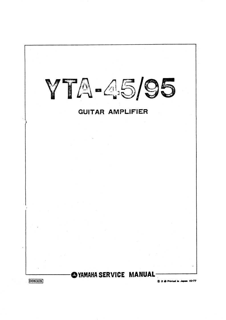 雅马哈Yamaha-YTA-45--95-Service-Manual维修服务手册说明书含电器原理图