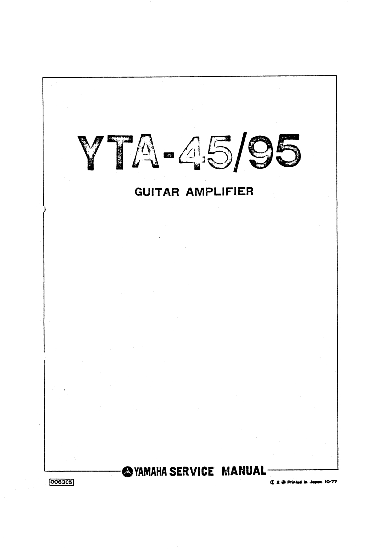 雅马哈Yamaha-YTA-45--95-Service-Manual维修服务手册说明书含电器原理图