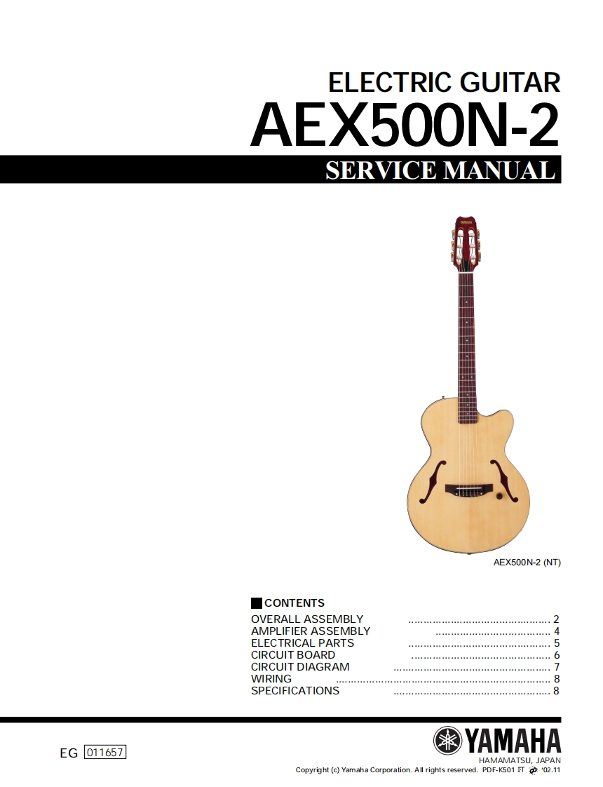 雅马哈Yamaha_AEX500N-2_Service_Manual维修手册含电器原理图