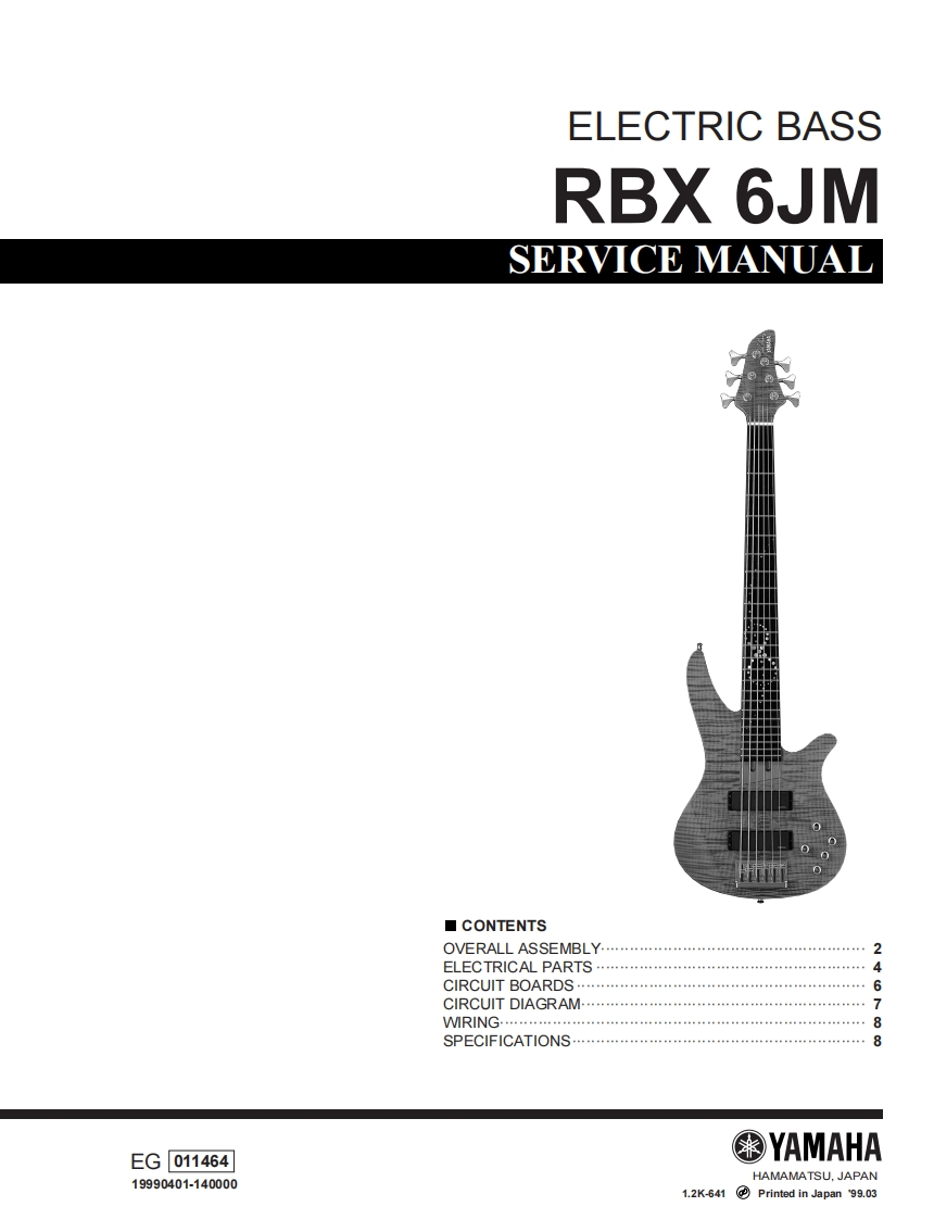 雅马哈Yamaha_RBX_6JM_Bass_Service_Manual维修手册含电器原理图