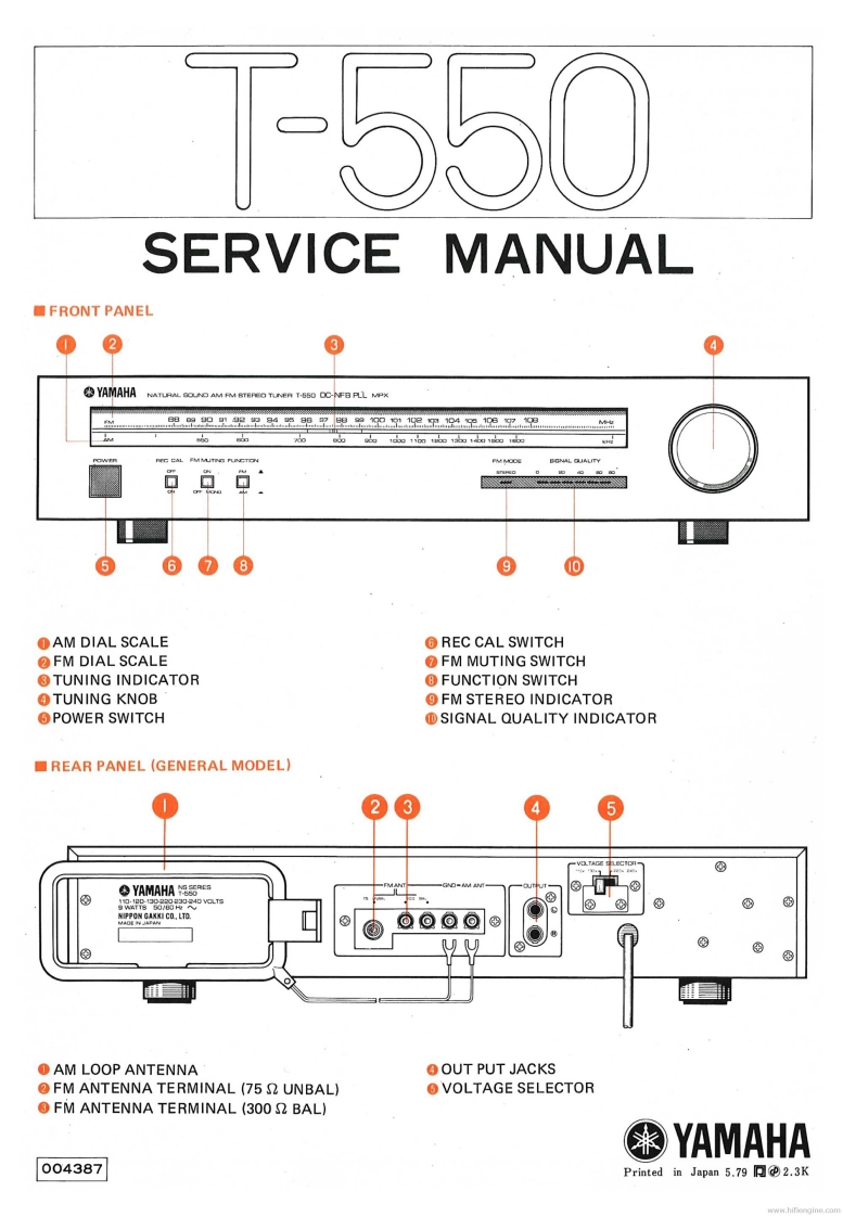 雅马哈yamaha_t-550_service维修服务手册含电器原理图_en