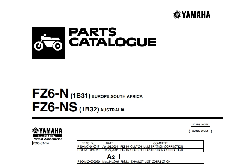 雅马哈摩托车FZ6-N_Parts_Catalogue_2004零部件手册