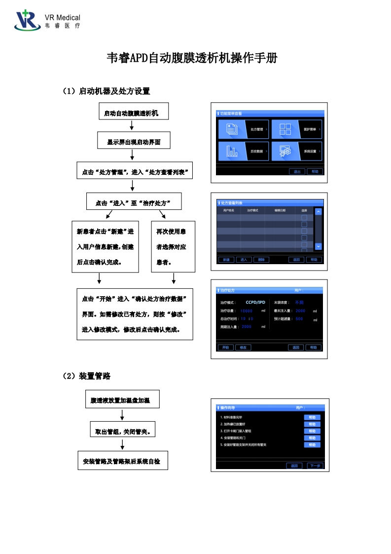 韦睿APD自动腹膜透析机操作手册