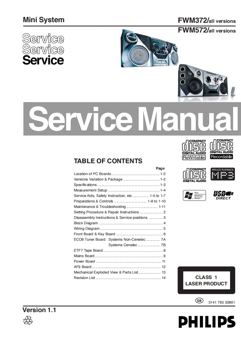 飞利浦310466hfe_philips_fwm372_572_schematics维修手册电器原理图